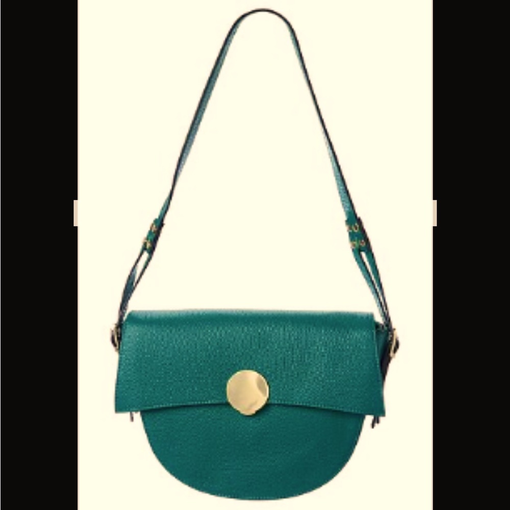 Gorgeous forest green purse by Italian Leather worn once